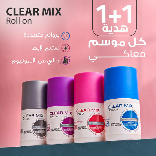 Clear mix roll on 50 ml (strawberry) + Clear mix roll on 50 ml (vanilla)
