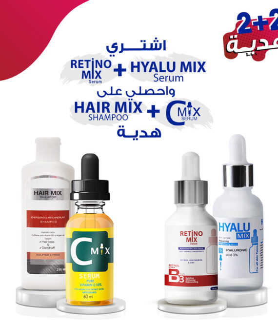 Retino Mix Serum 30ml + Hyalu Mix Serum + Hair Mix Shampoo + C Mix Serum